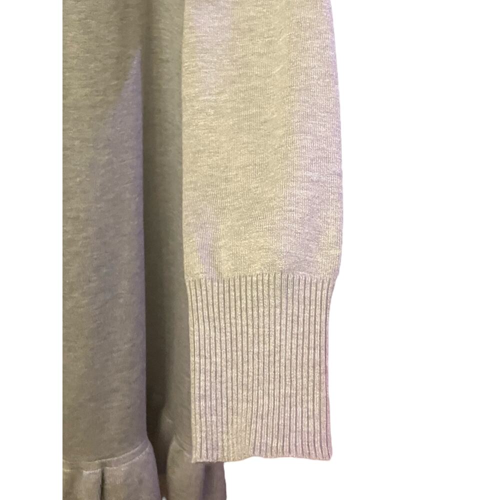 Vila Milano Women's Grey Open Front Cardigan Sweater W/ Ruffle Hem | Size Large - Picture 3 of 7